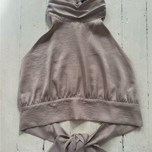 Nasty Gal Taupe Halter Top with Tie Back